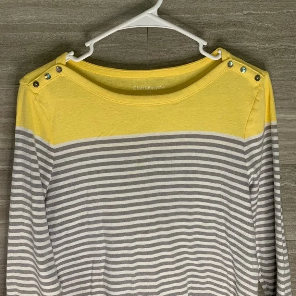 Women’s Croft & Borrow Striped 3/4 Sleeve Blouse - Picture 4 of 7